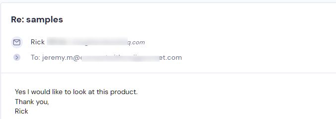 Retailer reply from CMJJ Gourmet